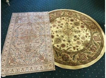 2 Throw Rugs - Safavieh Round And My Magic Carpet Washable Rug