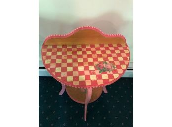 Hand Painted In The Style Of Makenzie Childs  Small Tripod Occasional Table