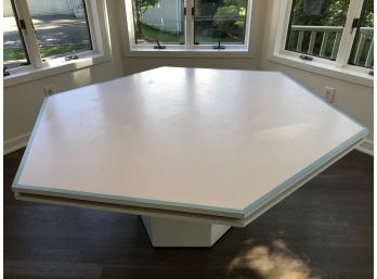 Custom Made Formica Hexagon Table On Pedestal Base