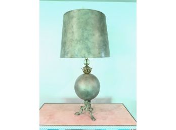 Very Tall Metal Lamp With Metallic Shade