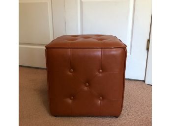 Leather Cube Poof/ottoman