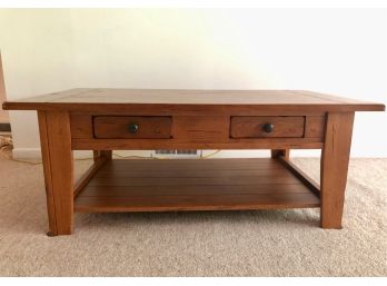 50x32x19 Wood Farm House Style Coffee Table With Drawers