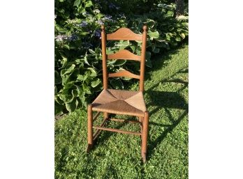 Ladderback Handmade Vintage Rocking Chair - Interesting Nails Rush Seating