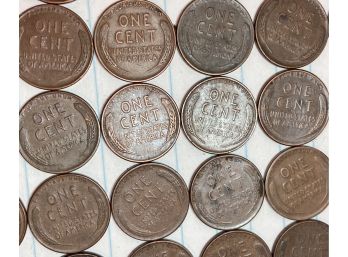 62 Wheat Pennies Various Years - Group 1