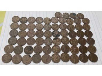 64 Wheat Pennies  Various Years - Group 3