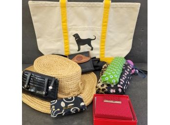 Ladies Accessories Lot Includes Talbot Wallet, Vera Bradley Dooney & Burke And Helen Kaminski Raffia Hat