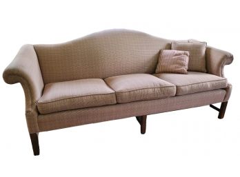 Custom Ordered Cloth Formal Colonial Style Camelback Sofa