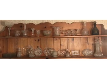 29 Pieces Of Cut Glass & Pressed Glass