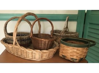 Five Baskets- One Large Oval, Four Small Round