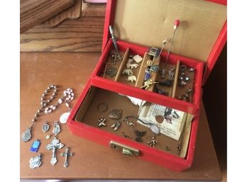 Jewelry Box With Miscellaneous Pieces