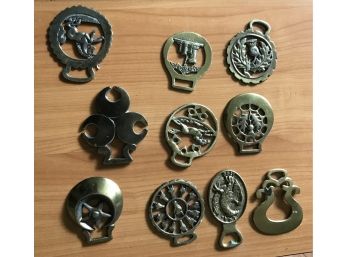 Ten Metal Horse And Carriage Harness Tack Decorations