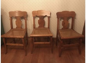 Three Caned Seat Chairs