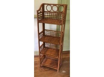 Four Tier Wicker Collapsable Shelf