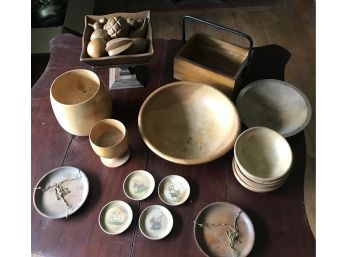 Large Lot Of Wooden Items