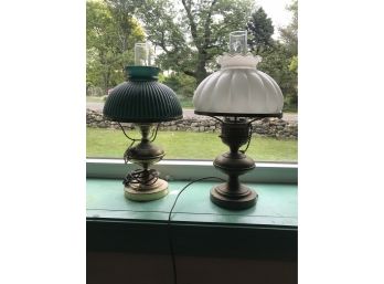 Two Converted Oil Lamps