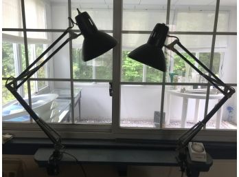 Two Industrial Vice Clamp Lights