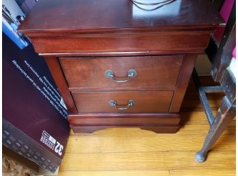 Wood Side Table With Drawers