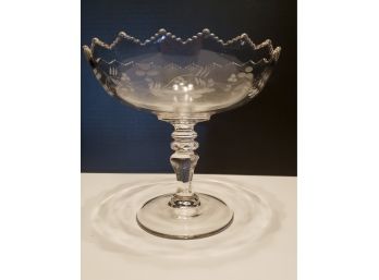 Vintage Beautiful Glass Compote Press Glass