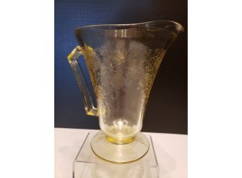 Yellow Depression Glass Pitcher