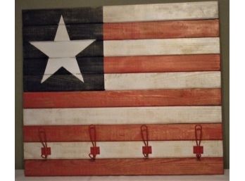 HAND MADE PATRIOTIC COAT RACK