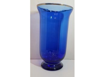 Tall Blue Glass (Colt Bolt Blue Color) Vase