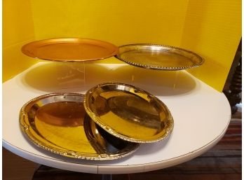 4 Metal Serving Platters