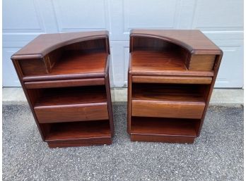 Vintage Skovby Palis Teak Night Stands With Pull Out Shelves