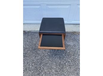 Vintage Mid Century Modern Footstool With Slide Out Tray