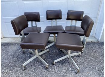 5 Vintage Good Form Rolling Desk Chairs By General Fireproofing