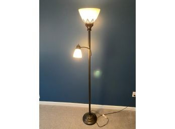 Torchiere Floor Lamp With Adjustable Reading Lamp Arm