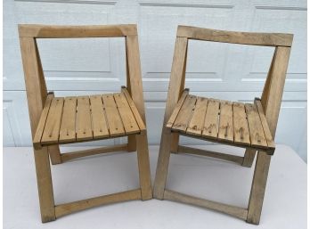 2 Wood Folding Chairs