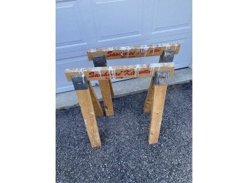 A Pair Of Wood Sawhorses