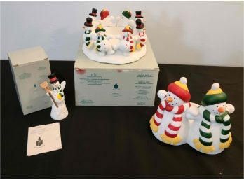 Partylite 3 Pc Snowman Lot