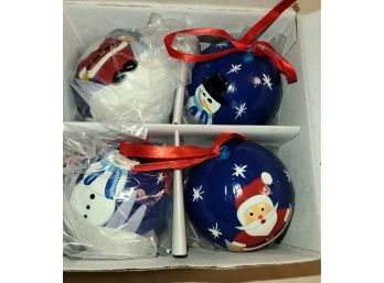 Tupperware Set Of 4 Paper Mache Ornaments, NIB