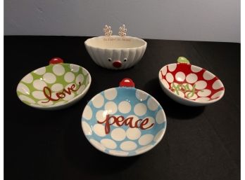 Lot Of 4 Small Bowls For Dip, Candy, Etc