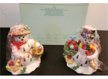 NIB Partylite Snowbell Taper Holder Pair