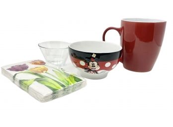 Lot Of Kitchen Dining & Serving Items - Disney Minnie Mouse & More
