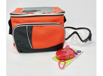 Lot Of Summer Goods - Igloo Lunchbox Cooler, Swimming Goggles And Misting Fan