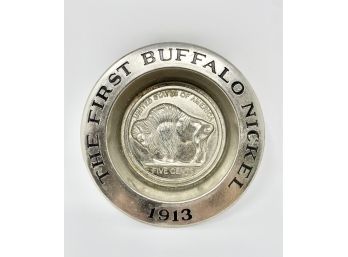 The First Buffalo Nickel 1913 Metal Coin Tray/Ashtray Avon Commemorative