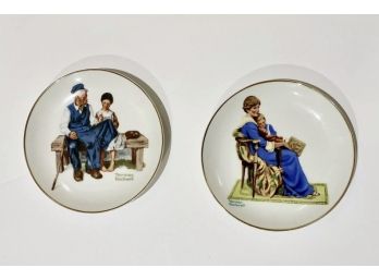 Set Of 2 Collectible Normal Rockwell Plates