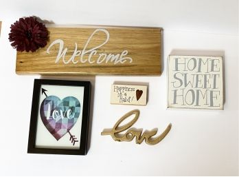 Five (5) Love Themed Home Decor Signs