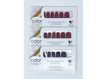 Lot Of 3 Color Street Nail Polish Strips - Made In USA