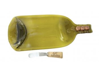 Blown Glass Wine Theme Serving Board & Spreading Knife