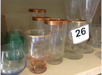 Gold Rimmed Glassware And More!