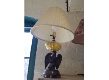 Vintage Eagle And Glass Lamp