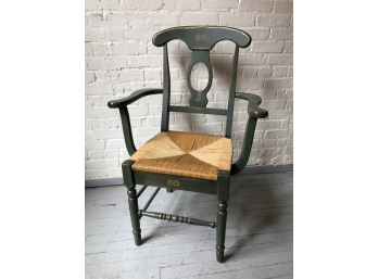 Antique Rush-Seated Arm Chair