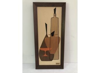 Mid Century Signed Jonero Wood Painting