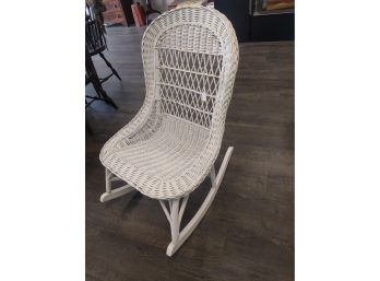 White Wicker Rocking Chair