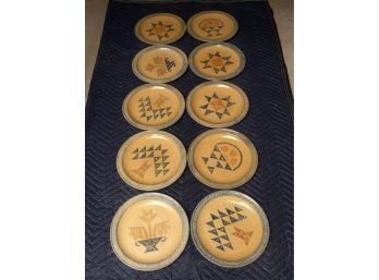 Nine Beautiful & Strong Pfaltzgraff Ceramic Dinner Plates 9 Plates