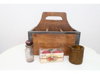 Vintage Wood Crate With Handle